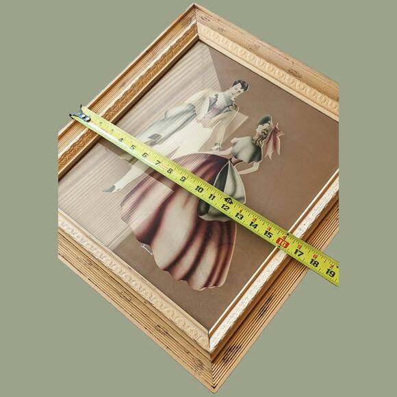 Vintage 1940s Framed Courting Turn of the Century Couple by Turner - Picture 3 of 4